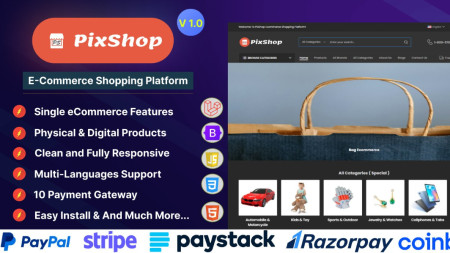 PixShop Version 1.0 – E-Commerce Shopping Platform Script