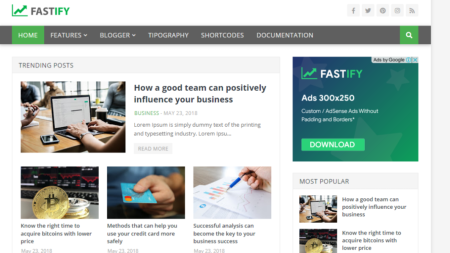 Fastify Version 1.3.0 – The Fastest and Responsive Blogger Template Free Download