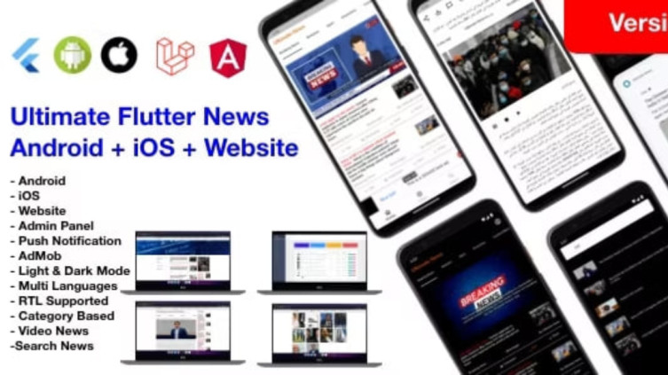 News Full App Version 4.0 – Flutter App Android + iOS + Website Source